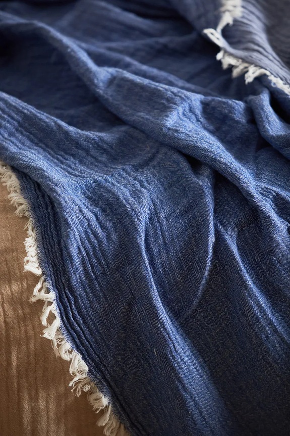 Pamučni prekrivač Calma House Layer 120 x 180 cm LAYER.120P.AZU mornarsko plava