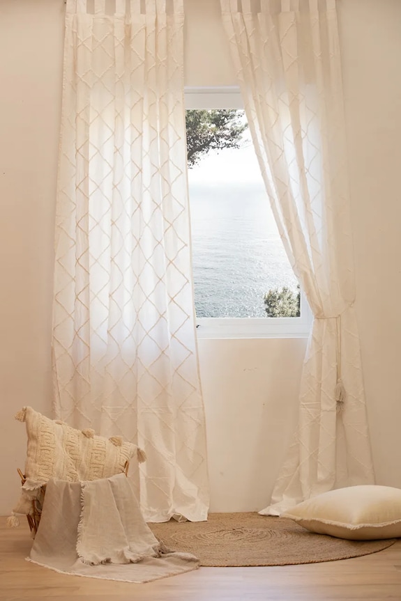 Salotto e camera Calma House tenda decorativa Royal 140 x 280 cm ROYAL.140.BCO bianco