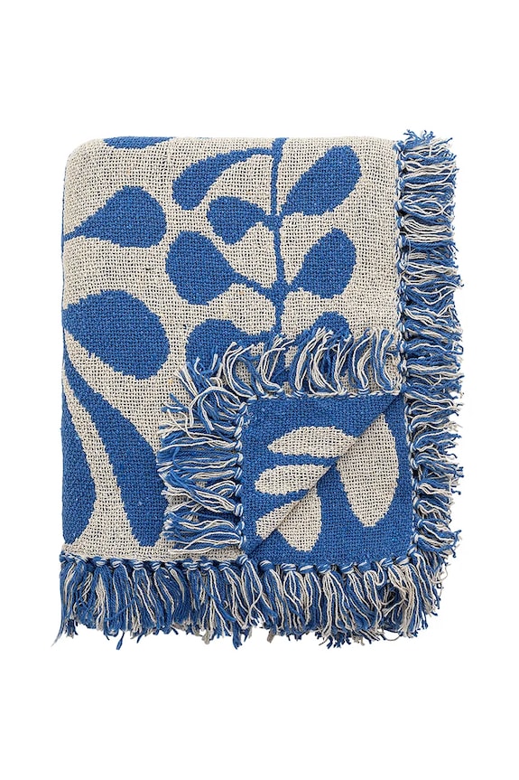 Bloomingville pătură Nevine 160 x 130 cm albastru 82062688