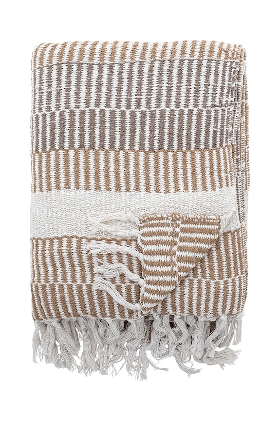 Βαμβακερή κουβέρτα Bloomingville Insel 160 x 130 cm μπεζ 82062377