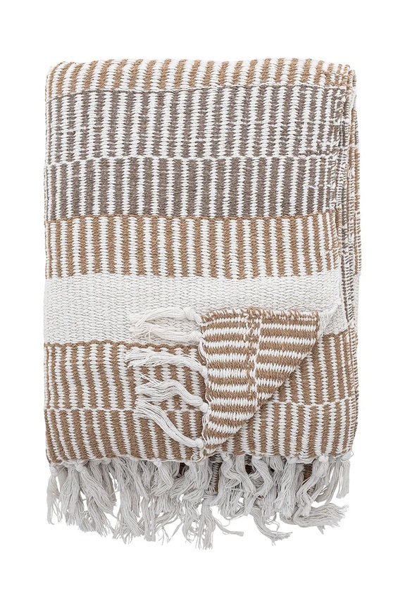 Βαμβακερή κουβέρτα Bloomingville Insel 160 x 130 cm μπεζ 82062377