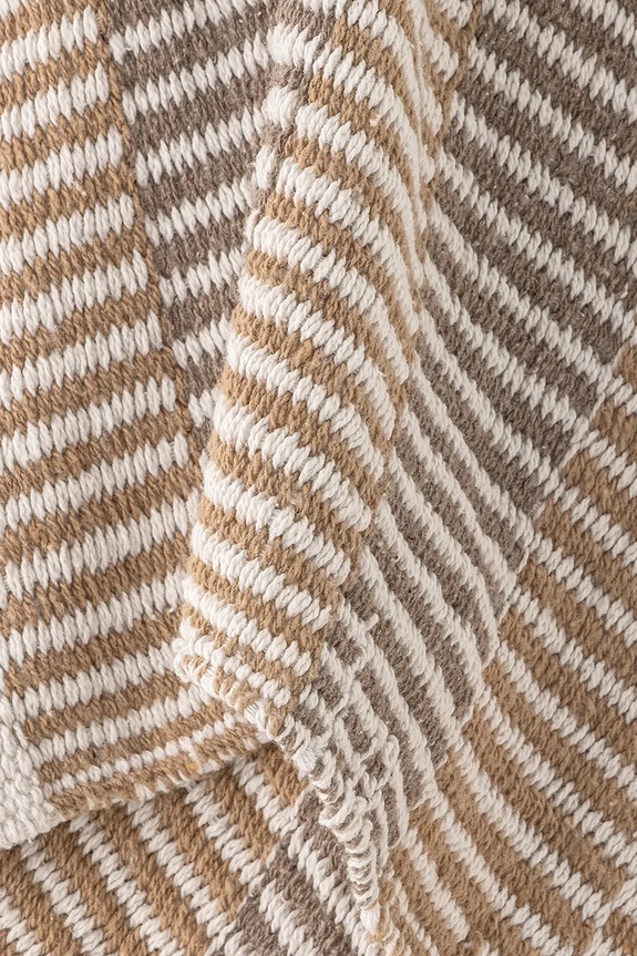 Σαλόνι και υπνοδωμάτιο Βαμβακερή κουβέρτα Bloomingville Insel 160 x 130 cm 82062377 μπεζ