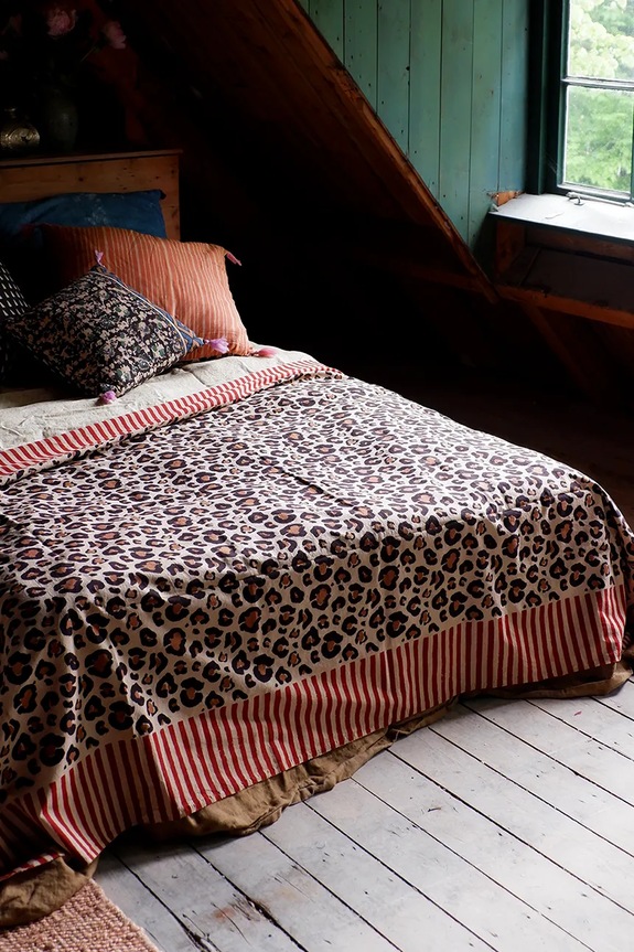 Doing Goods cuvertură de pat din bumbac Leopard Single 220 x 140 cm 1.40.30.085.070.4 multicolor