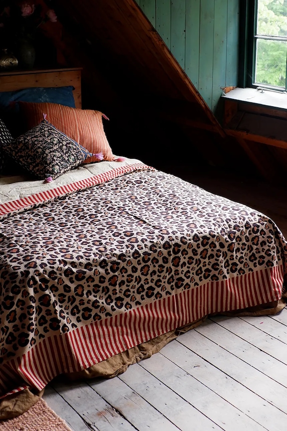 Doing Goods cuvertură de pat din bumbac Leopard Single 220 x 140 cm 1.40.30.085.070.4 multicolor