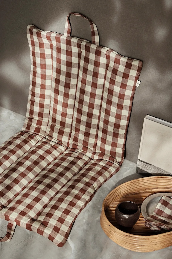ferm LIVING poduszka na krzesło Bothy 70 x 100 cm brązowy 1104269063