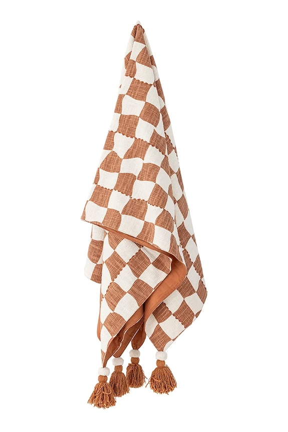 Bombažno posteljno pregrinjalo Bloomingville Chola 150 x 130 cm 82066527 pisana AA00