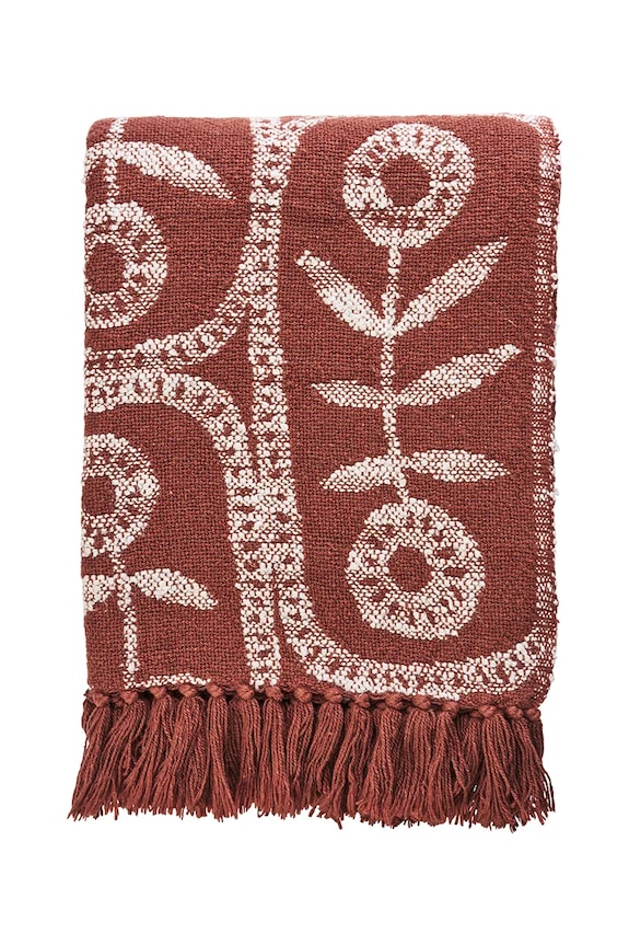 Bombažno posteljno pregrinjalo Madam Stoltz 125 x 175 cm rdeča JOTH1345C