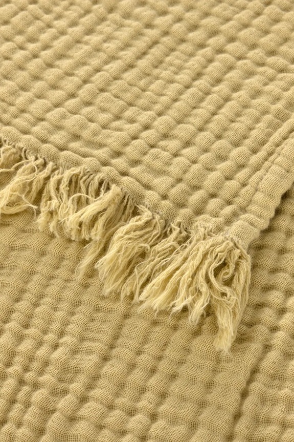 Βαμβακερό κάλυμμα Olivier Desforges CYCLADES Sesame 130 x 170 cm 1063353 κίτρινο AA00