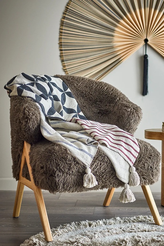 Bloomingville cuvertură de bumbac 155 x 130 cm 82063230 multicolor