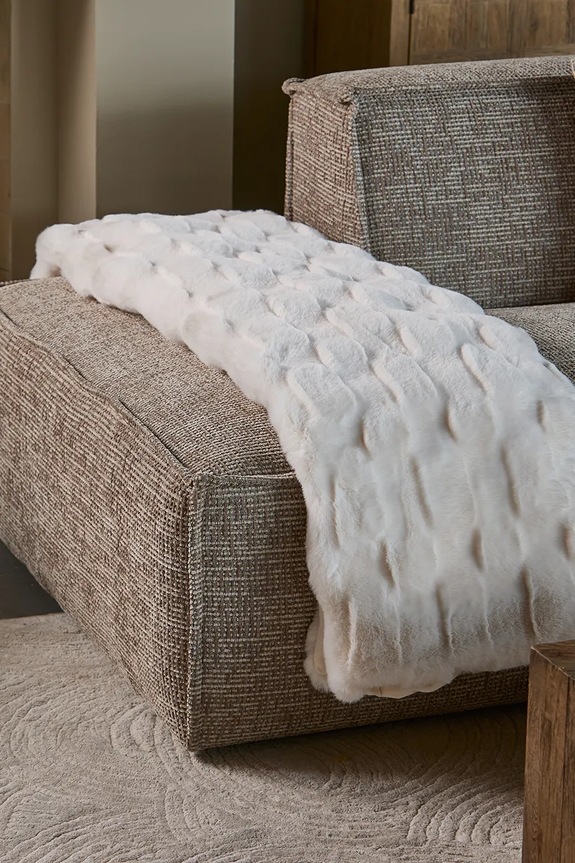 Riviera Maison pled z materiału tekstylnego beżowy 584580