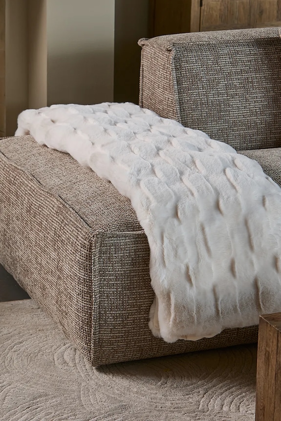 Riviera Maison pled z materiału tekstylnego beżowy 584580