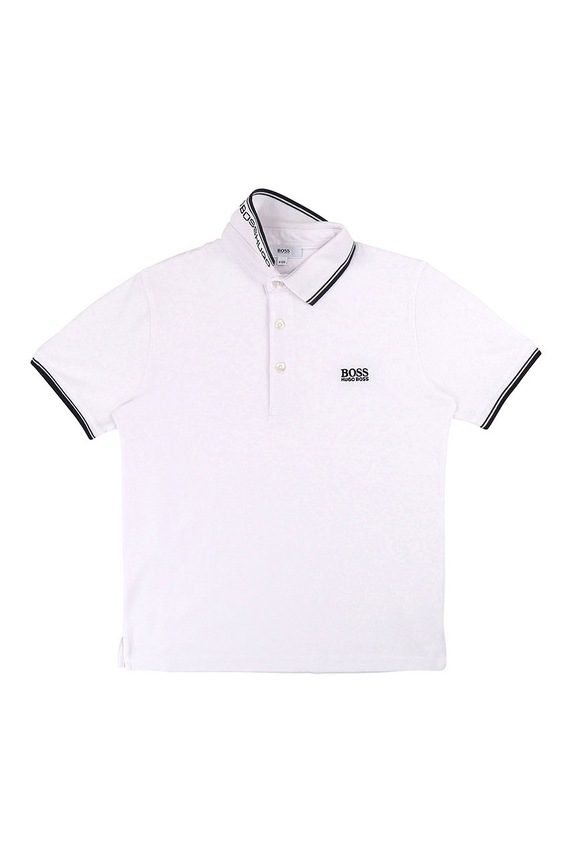 Boss - Dětské polo tričko 104-110 cm s límečkem bílá J25P17