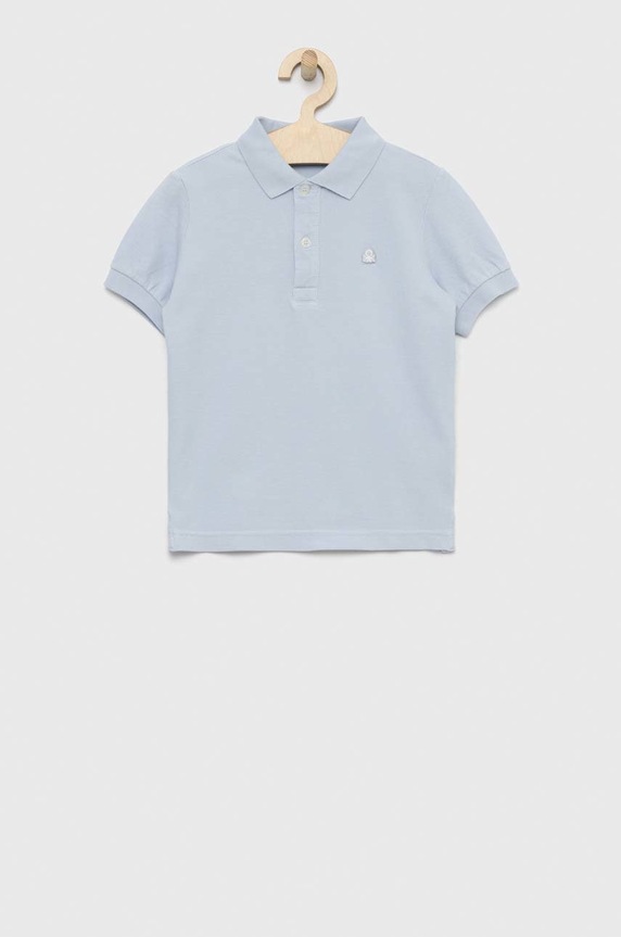 Pamučna polo majica United Colors of Benetton bez uzorka plava 3089C300Q.G.NOS