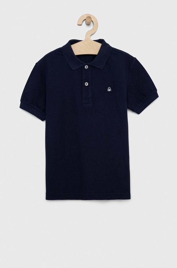 Detská bavlenná polokošeľa United Colors of Benetton bavlna tmavomodrá 3089C300Q.G.NOS