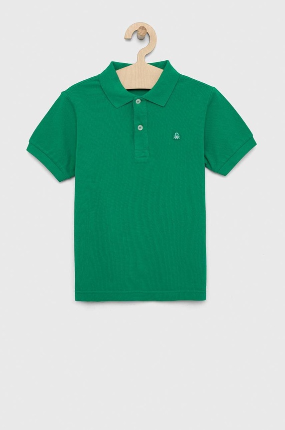 Detská bavlenná polokošeľa United Colors of Benetton bavlna zelená 3089C300Q.G.NOS
