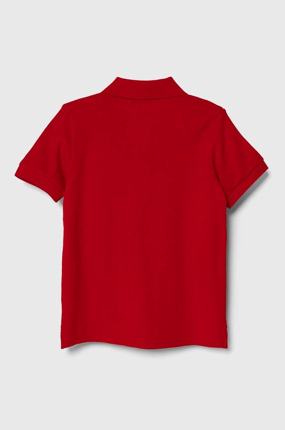 United Colors of Benetton tricouri polo din bumbac pentru copii 3089G3008.P.NOS.9BYX rosu AA00