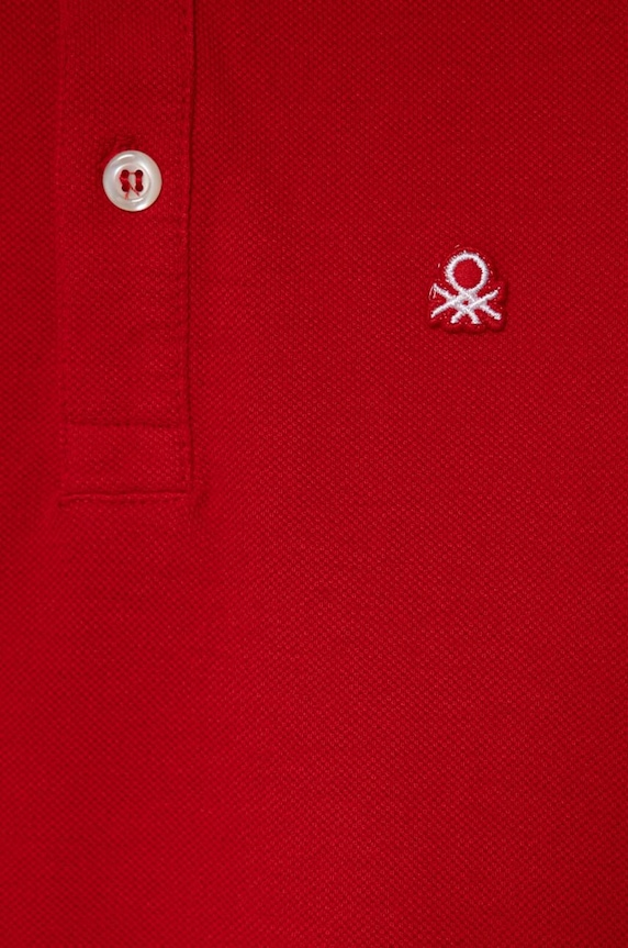 Băieți United Colors of Benetton tricouri polo din bumbac pentru copii 3089G3008.P.NOS.9BYX rosu
