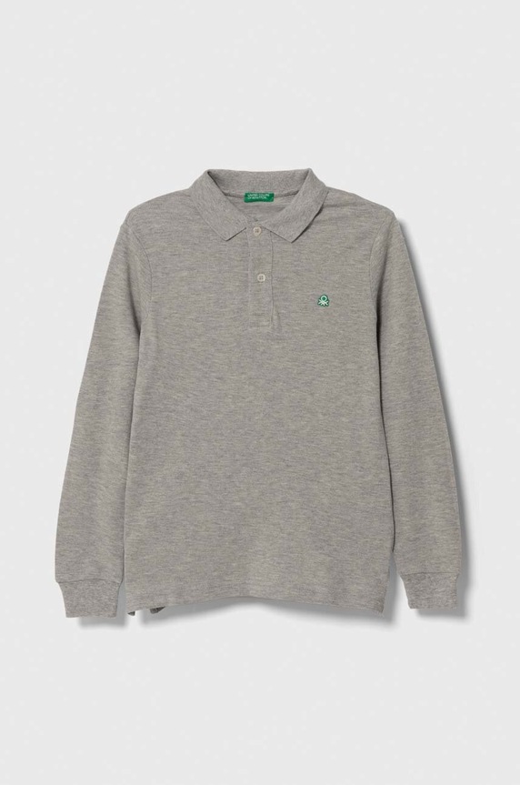 United Colors of Benetton longsleeve din bumbac pentru copii fixat gri 3089C300Z.G.NOS