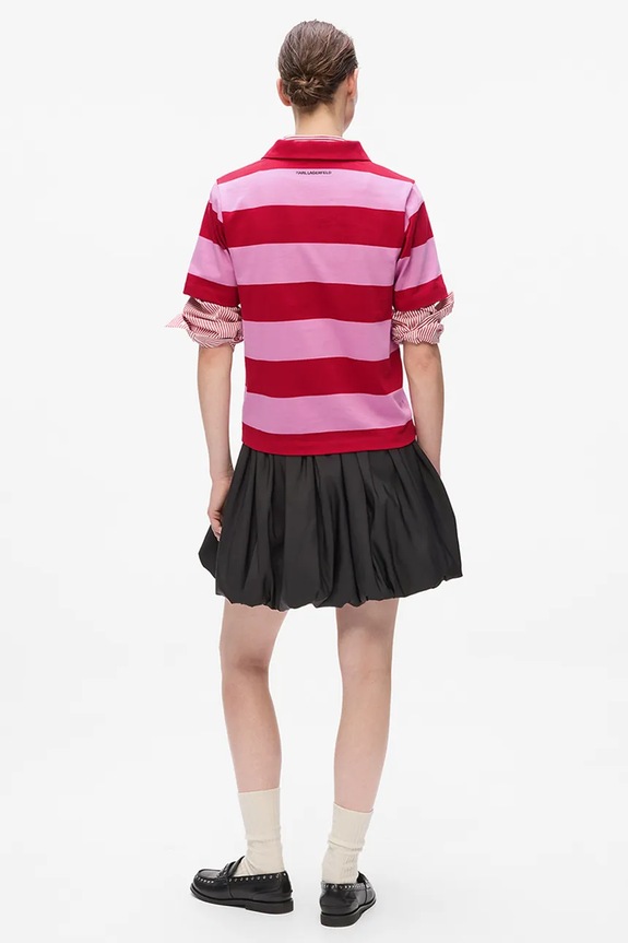 Pamučna polo majica Karl Lagerfeld IKON A4W17099 roza AA00