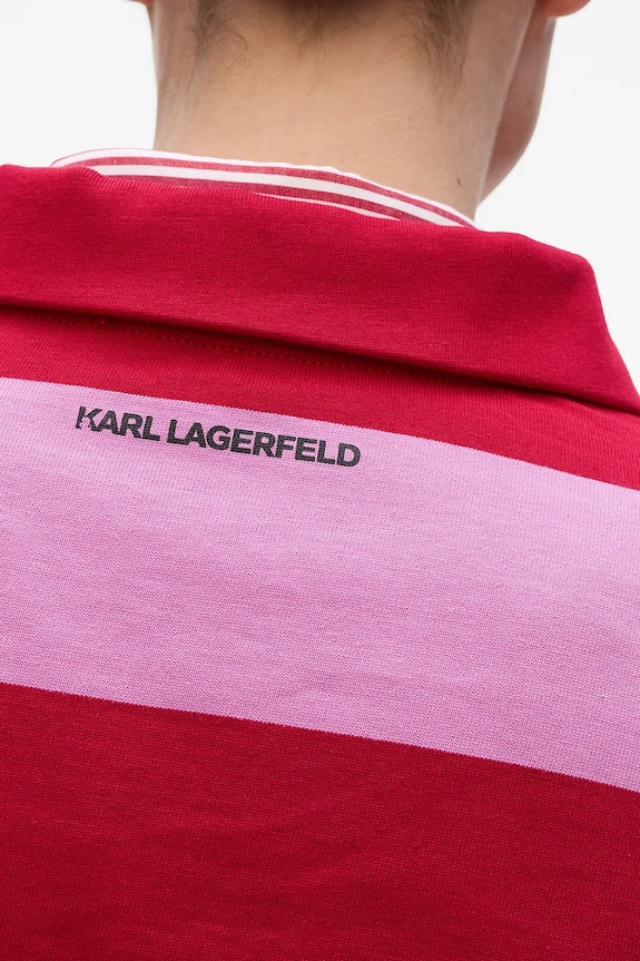 Odjeća Pamučna polo majica Karl Lagerfeld IKON A4W17099 roza