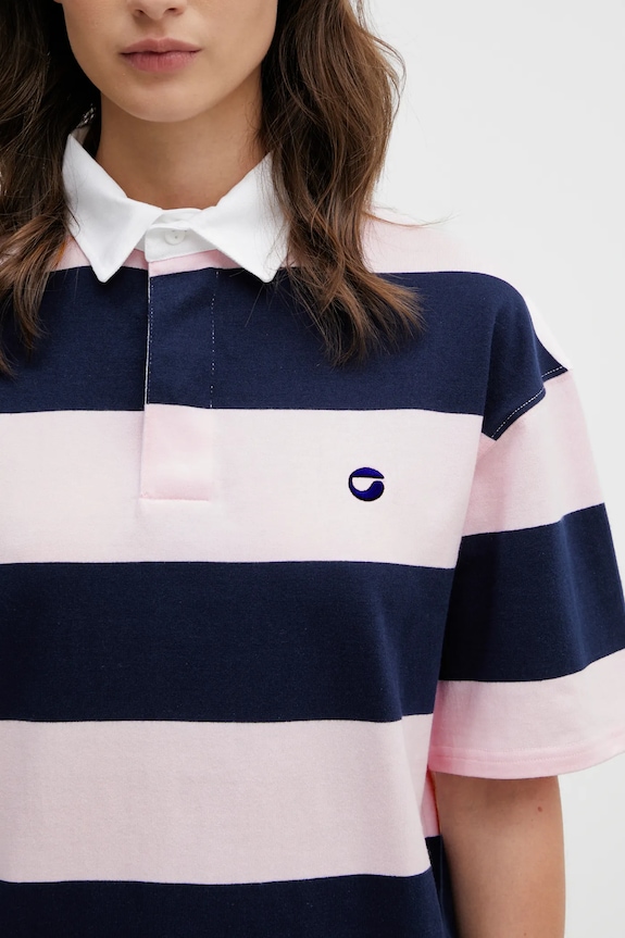 Coperni polo de bumbac Striped Polo roz COPJS117F5026