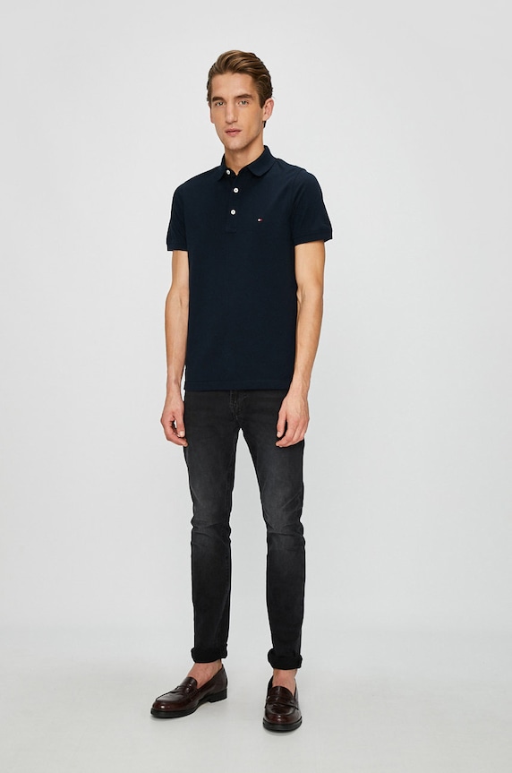 Tommy Hilfiger - Pánske polo tričko MW0MW04975 tmavomodrá AA00