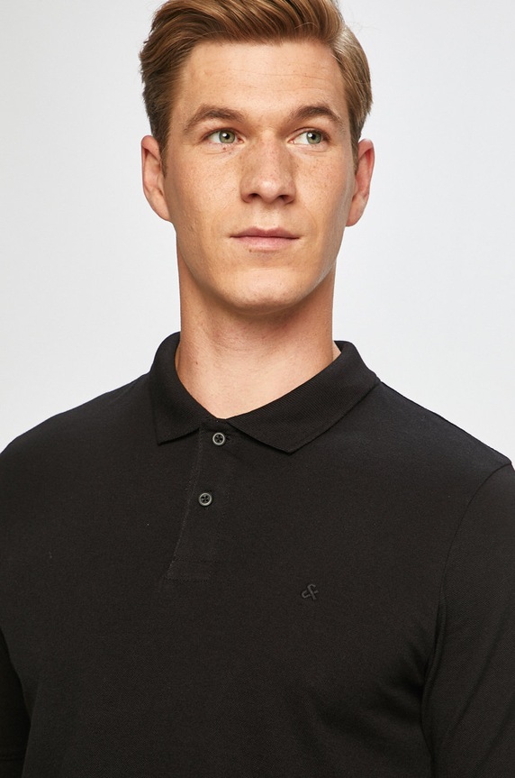 Jack & Jones - Pánske polo tričko čierna 12136516