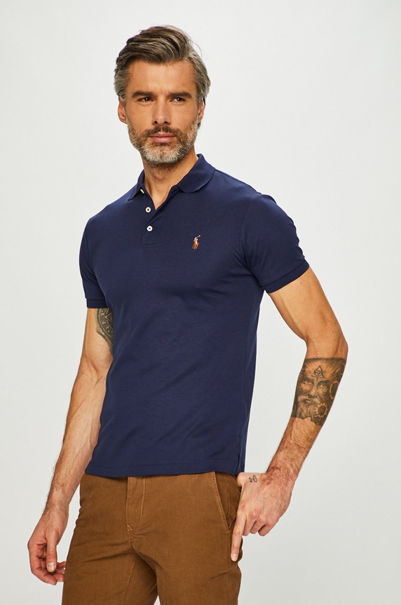 Polo tričko Polo Ralph Lauren hladký námořnická modř 710685514003