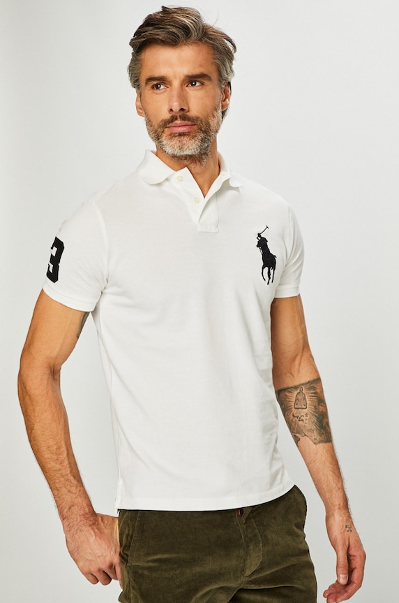 Polo tričko Polo Ralph Lauren bavlna biela 710688969003
