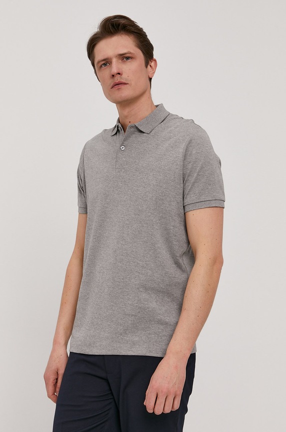 Selected Homme - Polo bawełna szary 16072841