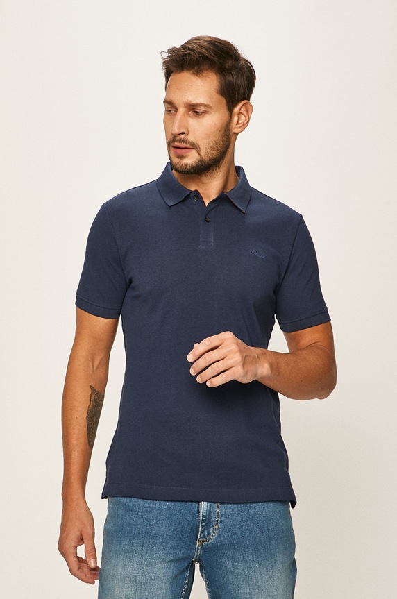 s. Oliver - Polo tričko hladký námořnická modř 03.899.35.5268