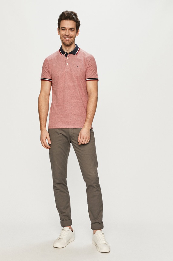Polo tričko Jack & Jones 12136668 červená AA00