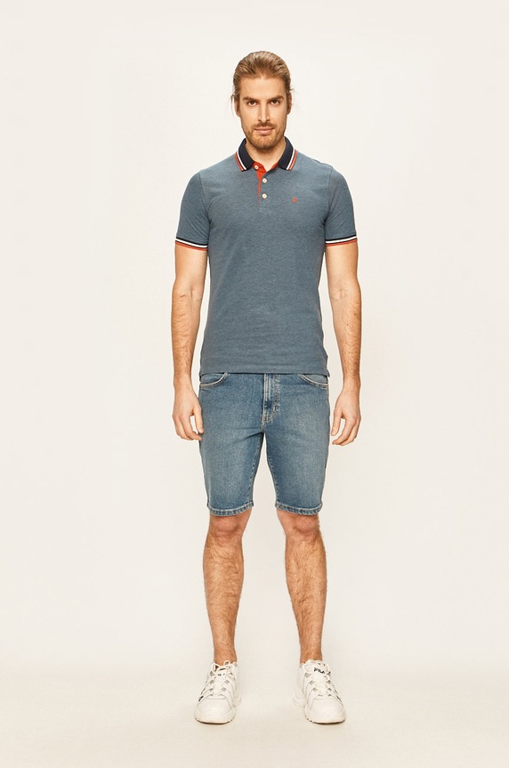 Polo tričko Jack & Jones 12136668 modrá AA00