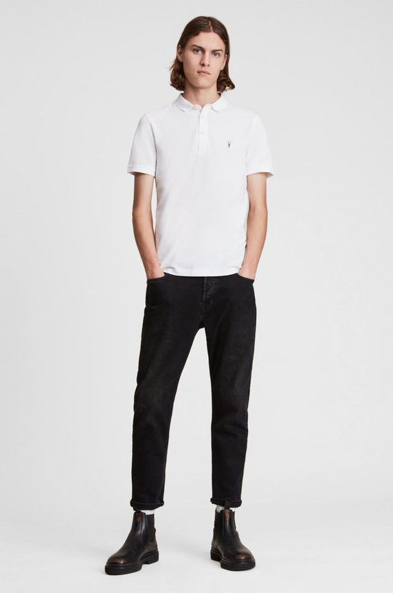 Odzież AllSaints – Polo REFORM SS POLO MD051H biały
