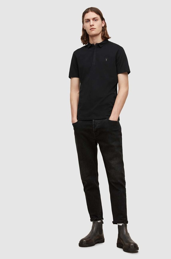 Odzież AllSaints – Polo BRACE SS POLO MD103H czarny