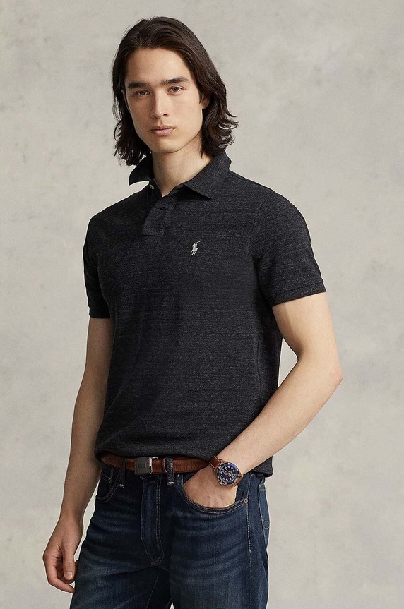 Polo Ralph Lauren - Πόλο βαμβάκι μαύρο 710536856031