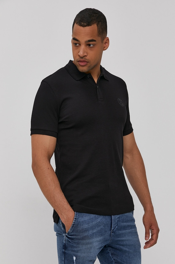 Polo tričko Jack & Jones jednofarebný čierna 12191924