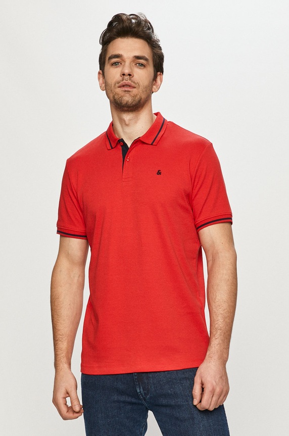 Jack & Jones - Polo bez uzorka crvena 12180891.