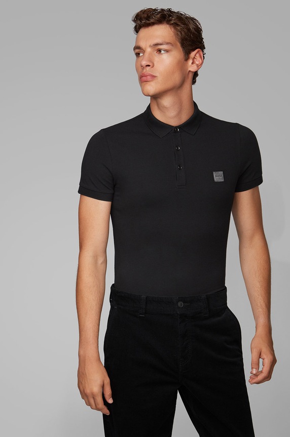 Polo tričko Boss s elastanom čierna 50378334.NOS