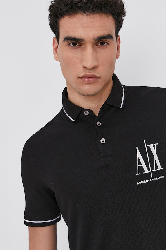 Armani Exchange Polo 8NZFPA.Z8M5Z.NOS regular czarny 8NZFPA.Z8M5Z.NOS