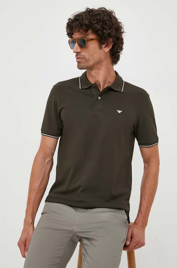 Emporio Armani polo z elastanem zielony 8N1FB3.1JPTZ.NOS