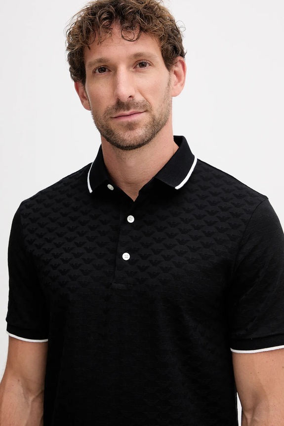 Emporio Armani polo bawełniane czarny 8N1FP0.1JHWZ.NOS