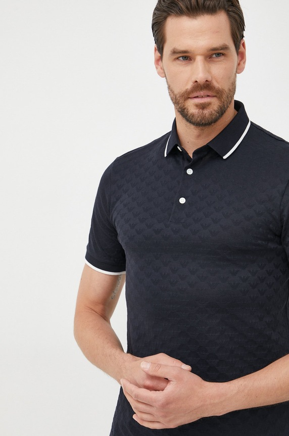 Bavlnené polo tričko Emporio Armani tmavomodrá 8N1FP0.1JHWZ.NOS