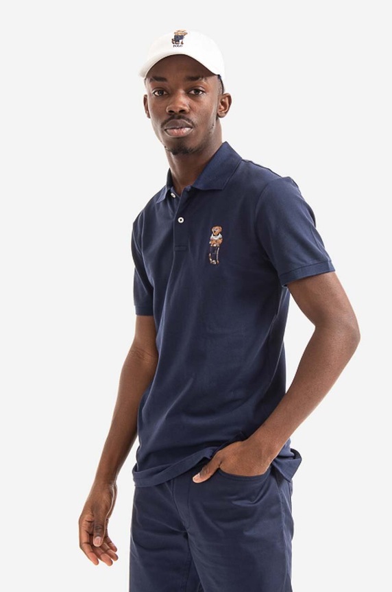 Polo Ralph Lauren polo shirt with elastane navy 781862841002