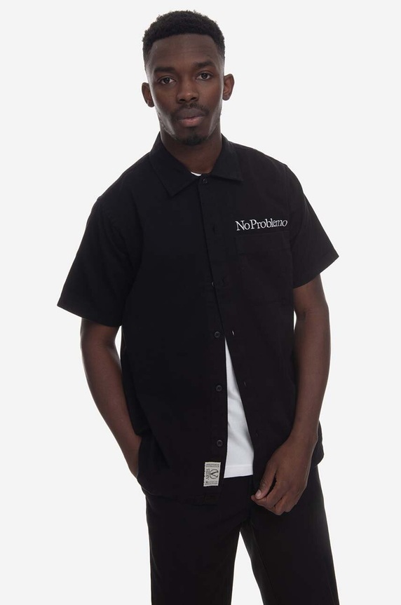 Aries cotton polo shirt AR40114 black SS23