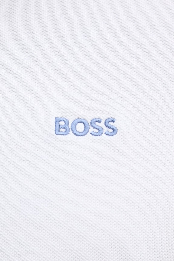 BOSS Green πόλο ανδρικό βαμβακερό Paddy 50469055 λευκό