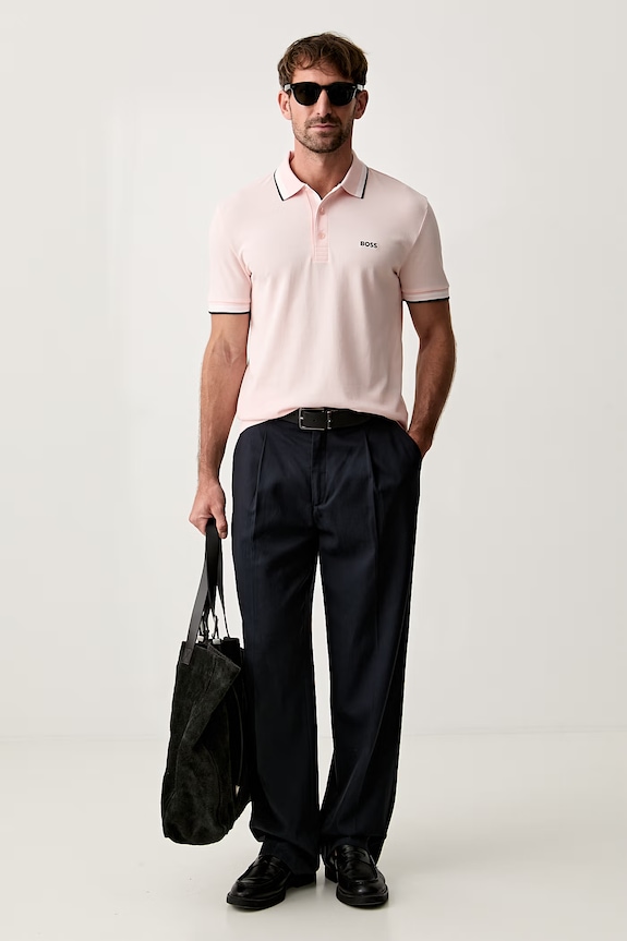 BOSS Green polo męskie bawełniane Paddy 50469055 różowy AA00
