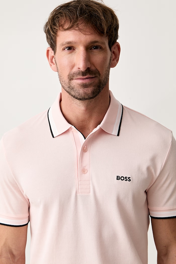 BOSS Green polo męskie bawełniane Paddy różowy 50469055
