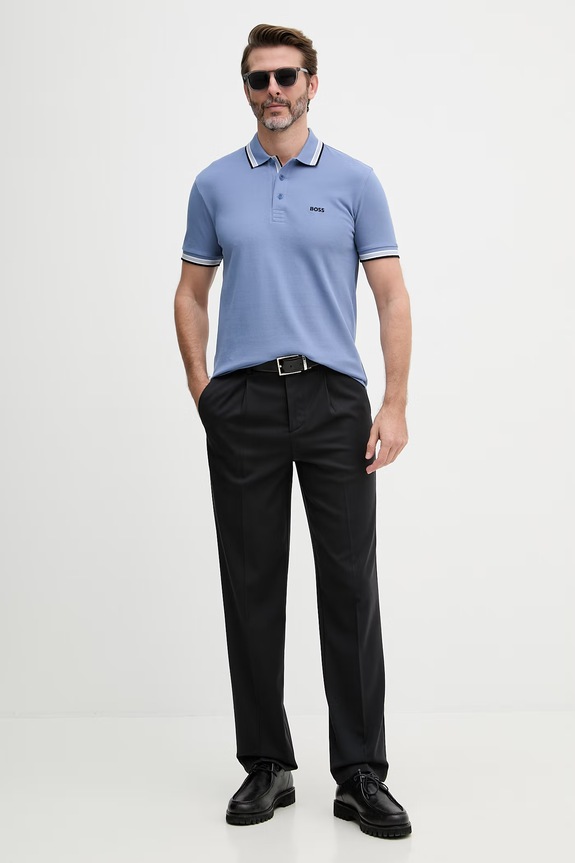BOSS Green πόλο ανδρικό βαμβακερό Paddy 50469055 μπλε AA00