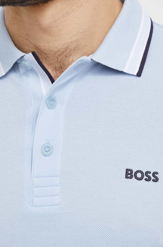 BOSS Green polo męskie bawełniane Paddy niebieski 50469055